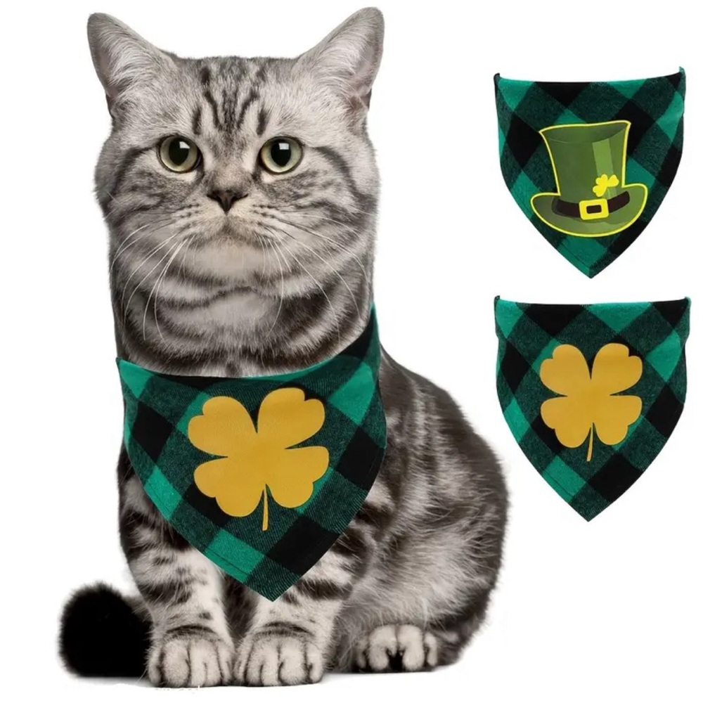 2 Pack Cat Bandanas - St. Patrick’s Day